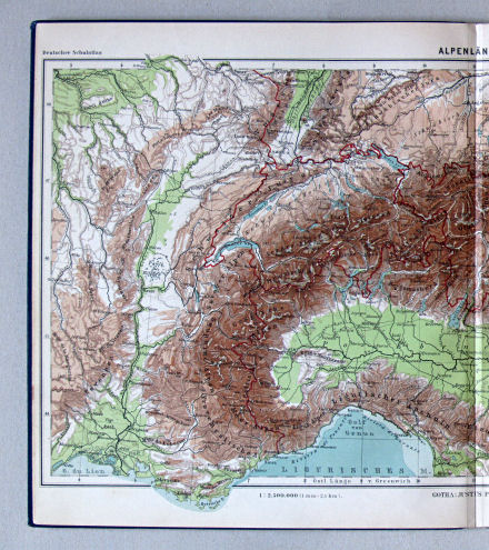 Lüddecke-Haack, Deutscher Schulatlas, 1914
10/11. Alpenländer