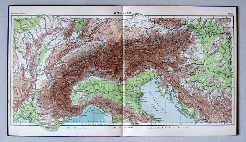 Lüddecke-Haack, Deutscher Schulatlas, 1914
10/11. Alpenländer
