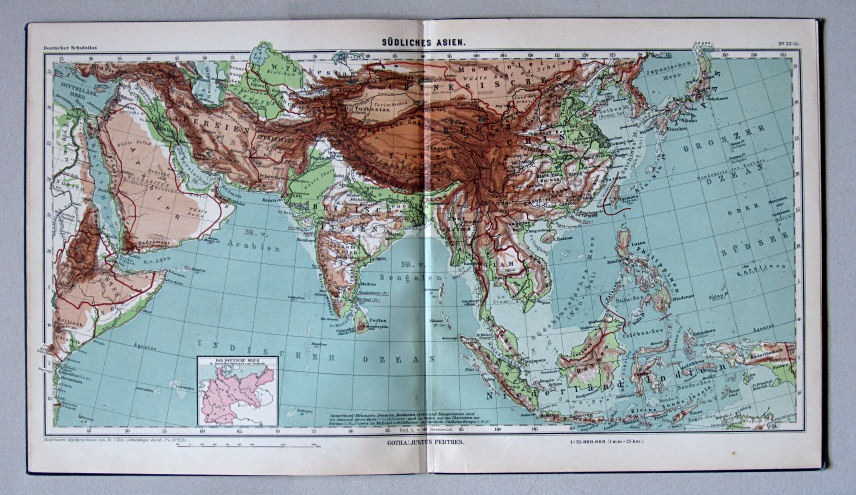 Lüddecke-Haack, Deutscher Schulatlas, 1914
32/33. Südliches Asien