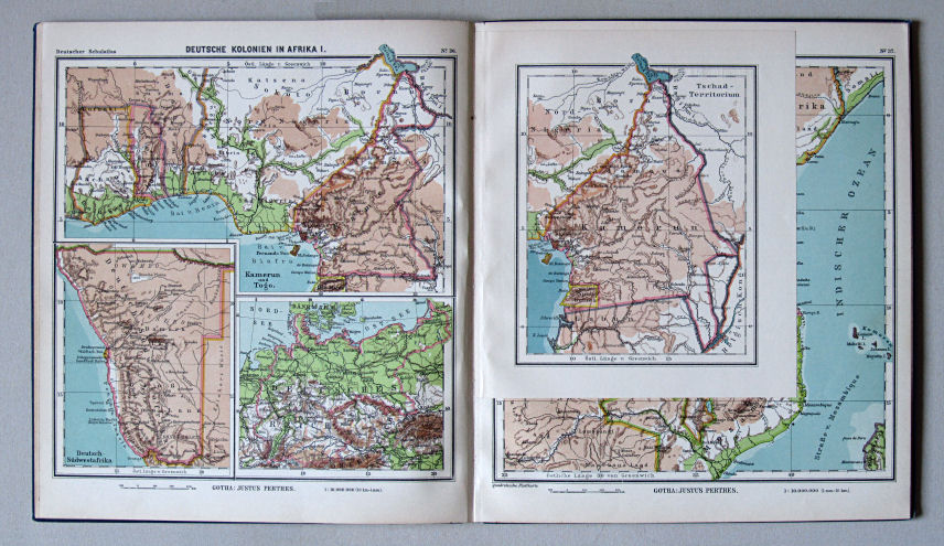 Lüddecke-Haack, Deutscher Schulatlas, 1914
36/36a. Deutsche Kolonien in Afrika I. Kamerun