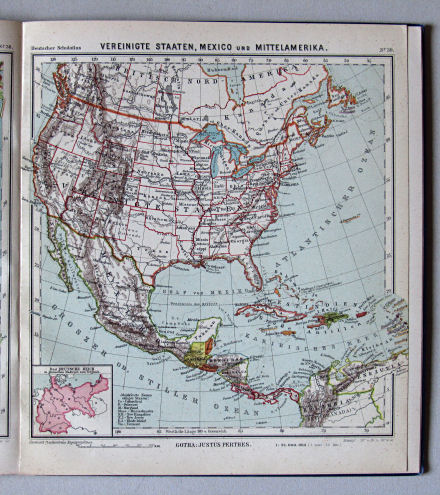 Lüddecke-Haack, Deutscher Schulatlas, 1914
39. Vereinigte Staaten, Mexico und Mittelamerika