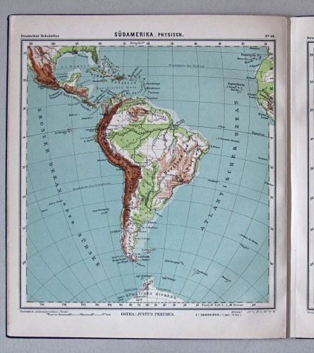 Lüddecke-Haack, Deutscher Schulatlas, 1914
40. Südamerika, physisch