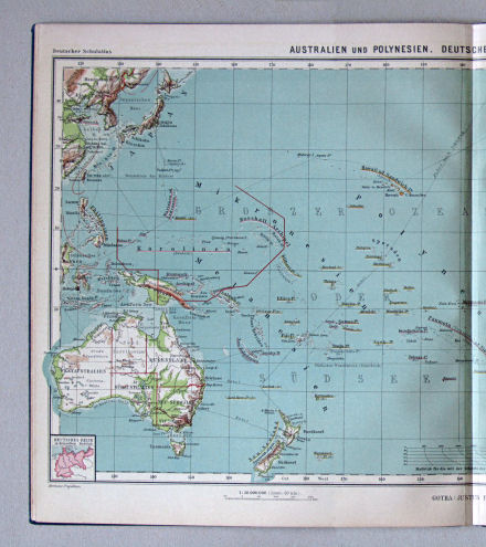 Lüddecke-Haack, Deutscher Schulatlas, 1914
42/43. Australien und Polynesien. Deutsche Besitzungen im Groszen Ozean
