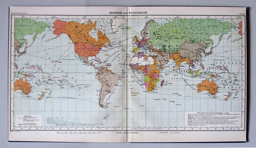 Lüddecke-Haack, Deutscher Schulatlas, 1914
46/47. Kolonien und Weltverkehr