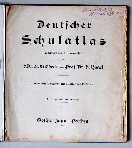 Lüddecke-Haack, Deutscher Schulatlas, 1923
Titelpagina / Title page