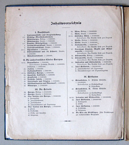 Lüddecke-Haack, Deutscher Schulatlas, 1923
Inhoudsopgave / Table of contents