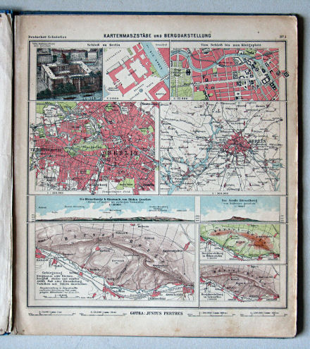 Lüddecke-Haack, Deutscher Schulatlas, 1923
1. Kartenmaszstäbe und Bergdarstellung