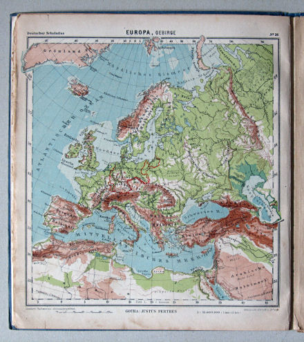 Lüddecke-Haack, Deutscher Schulatlas, 1923
26. Europa, Gebirge