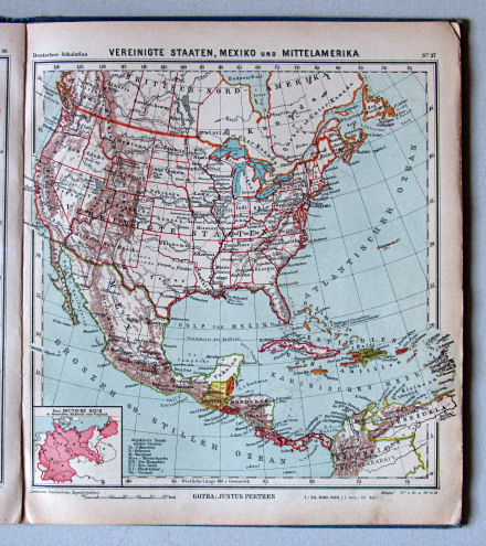 Lüddecke-Haack, Deutscher Schulatlas, 1923
37. Vereinigte Staaten, Mexiko und Mittelamerika