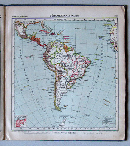 Lüddecke-Haack, Deutscher Schulatlas, 1923
39. Südamerika, Staaten