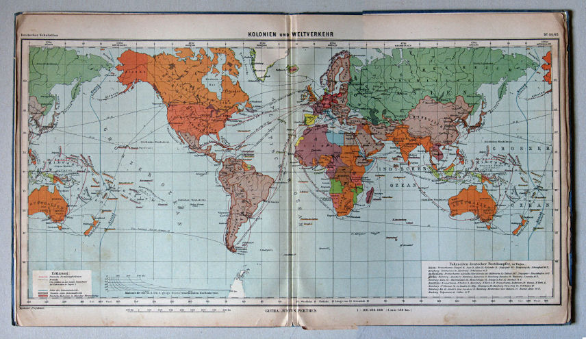 Lüddecke-Haack, Deutscher Schulatlas, 1923
44/45. Kolonien und Weltverkehr