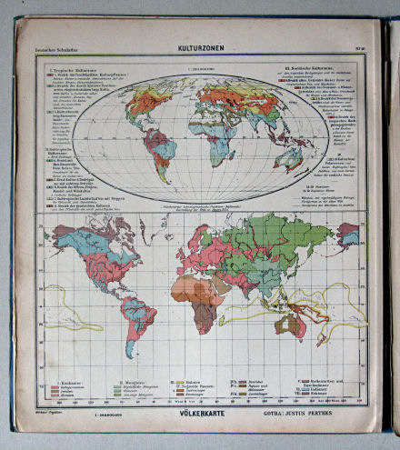Lüddecke-Haack, Deutscher Schulatlas, 1923
46. Kulturzonen, Völkerkarte