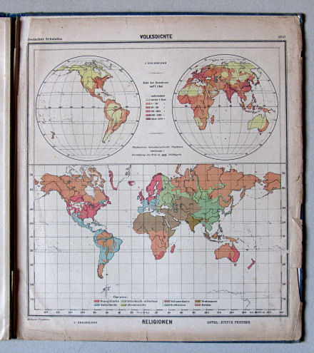 Lüddecke-Haack, Deutscher Schulatlas, 1923
47. Volksdichte, Religionen