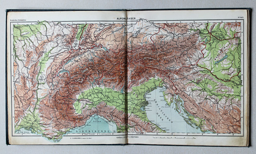 Lüddecke-Haack, Deutscher Schulatlas, 1926
10/11. Alpenländer