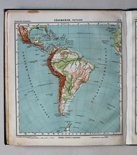 Lüddecke-Haack, Deutscher Schulatlas, 1926
40. Südamerika, physisch