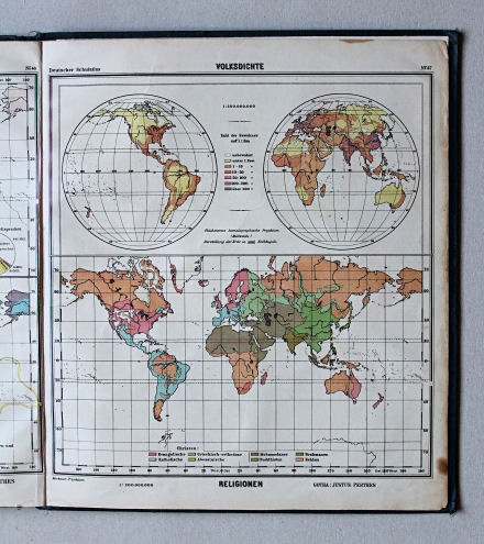 Lüddecke-Haack, Deutscher Schulatlas, 1926
47. Volksdichte. Religionen