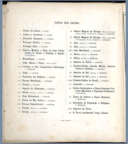 Lüddecke, Atlas Escolar Portuguez, 1897
Inhoudsopgave / Table of contents
