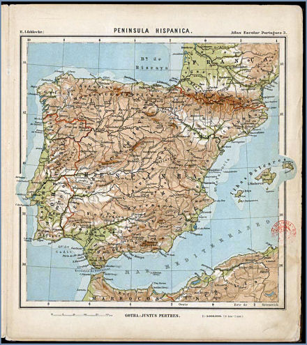 Lüddecke, Atlas Escolar Portuguez, 1897
3. Peninsula Hispanica
