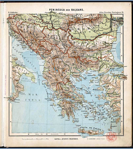 Lüddecke, Atlas Escolar Portuguez, 1897
13. Peninsula dos Balkans