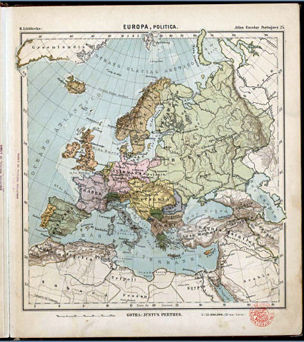 Lüddecke, Atlas Escolar Portuguez, 1897
25. Europa, politica