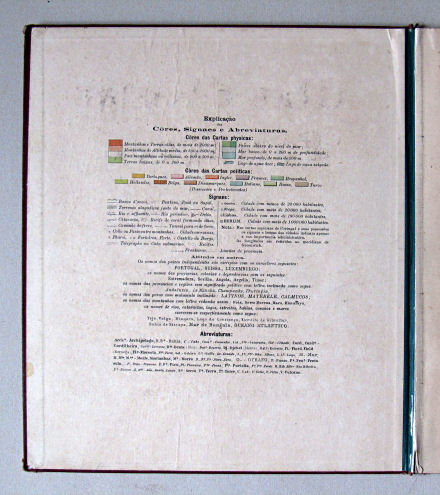 Lüddecke, Atlas Escolar Portuguez, 1902
Schutblad voorin met legenda / Front endpaper with key to map symbols