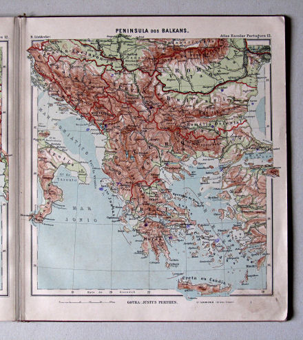 Lüddecke, Atlas Escolar Portuguez, 1902
13. Peninsula dos Balkans