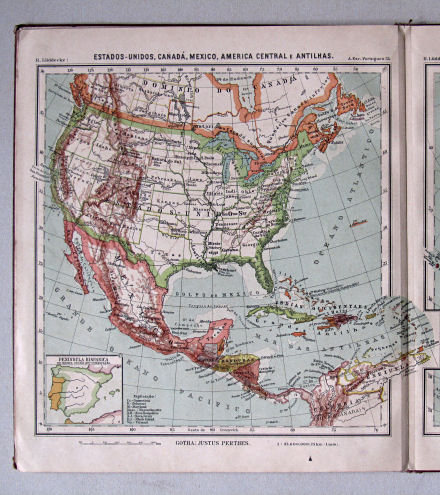 Lüddecke, Atlas Escolar Portuguez, 1902
35. Estados-Unidos, Canadá, Mexico, America Central e Antilhas
