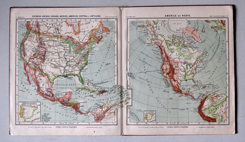 Lüddecke, Atlas Escolar Portuguez, 1902
34. America do Norte
35 Estados-Unidos, Canadá, Mexico, America Central e Antilhas