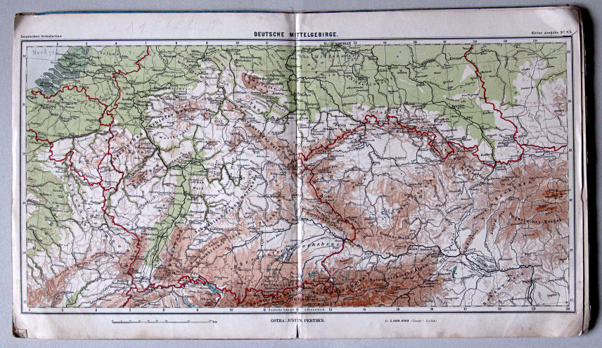 Lüddecke-Haack, Deutscher Schulatlas, Kleine Ausgabe, ca. 1903
4/5. Deutsche Mittelgebirge