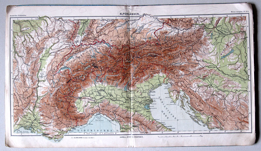 Lüddecke-Haack, Deutscher Schulatlas, Kleine Ausgabe, ca. 1903
8/9. Alpenländer