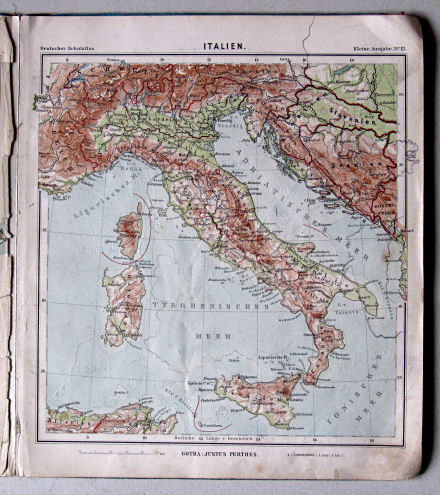 Lüddecke-Haack, Deutscher Schulatlas, Kleine Ausgabe, ca. 1903
13. Italien