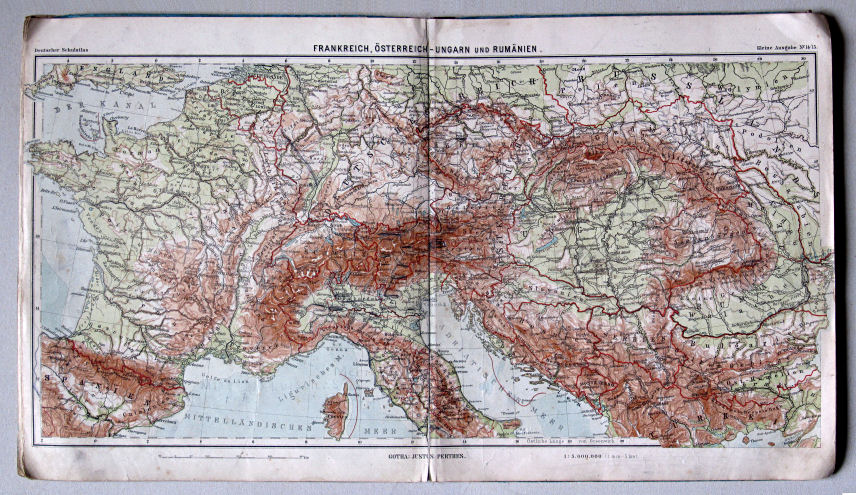 Lüddecke-Haack, Deutscher Schulatlas, Kleine Ausgabe, ca. 1903
14/15. Frankreich, Österreich-Ungarn und Rumänien