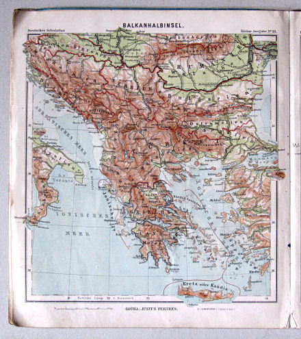 Lüddecke-Haack, Deutscher Schulatlas, Kleine Ausgabe, ca. 1903
18. Balkanhalbinsel
