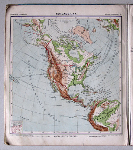 Lüddecke-Haack, Deutscher Schulatlas, Kleine Ausgabe, ca. 1903
28. Nordamerika