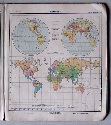Lüddecke-Haack, Deutscher Schulatlas, Kleine Ausgabe, ca. 1903
31. Volksdichte, Religionen