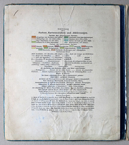 Lüddecke-Haack, Deutscher Schulatlas, Kleine Ausgabe, 1910
Schutblad voorin met legenda / Front endpaper with key to map symbols