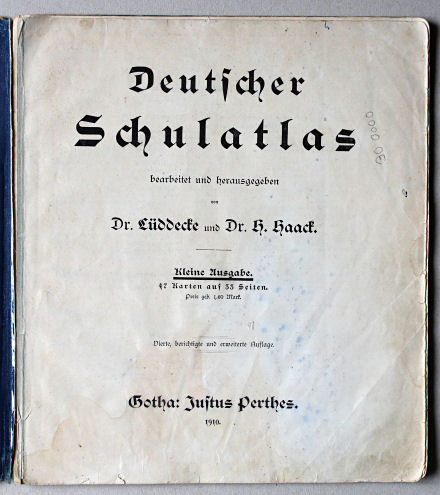 Lüddecke-Haack, Deutscher Schulatlas, Kleine Ausgabe, 1910
Titelpagina / Title page