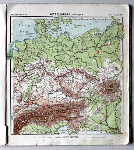 Lüddecke-Haack, Deutscher Schulatlas, Kleine Ausgabe, 1910
1. Mitteleuropa, physisch