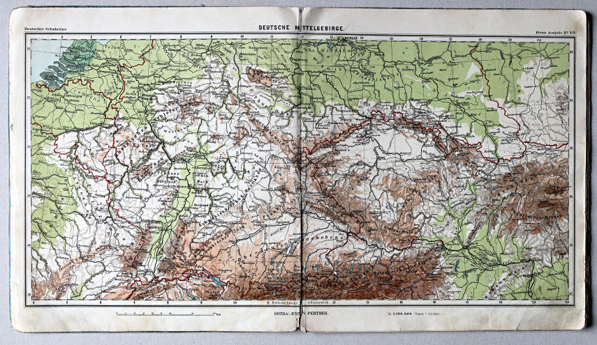Lüddecke-Haack, Deutscher Schulatlas, Kleine Ausgabe, 1910
4/5. Deutsche Mittelgebirge