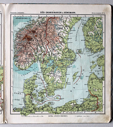 Lüddecke-Haack, Deutscher Schulatlas, Kleine Ausgabe, 1910
17. Süd-Skandinavien u. Dänemark