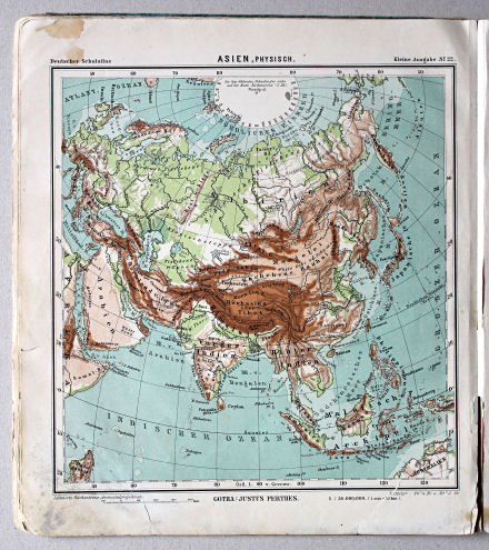 Lüddecke-Haack, Deutscher Schulatlas, Kleine Ausgabe, 1910
22. Asien, physisch