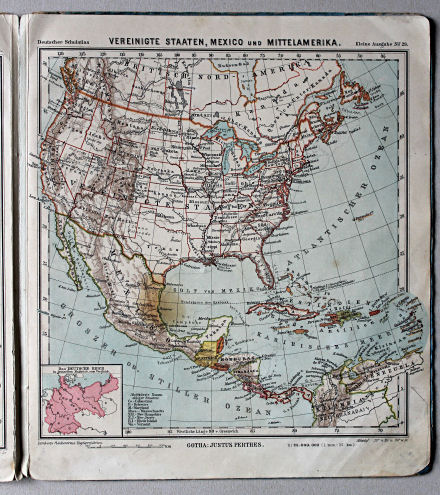 Lüddecke-Haack, Deutscher Schulatlas, Kleine Ausgabe, 1910
29. Vereinigte Staaten, Mexico und Mittelamerika