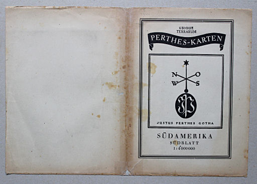 Ubique terrarum, Perthes-Karten
Omslag met lege achterkant, geen drukcode / Cover with empty verso, no printing code