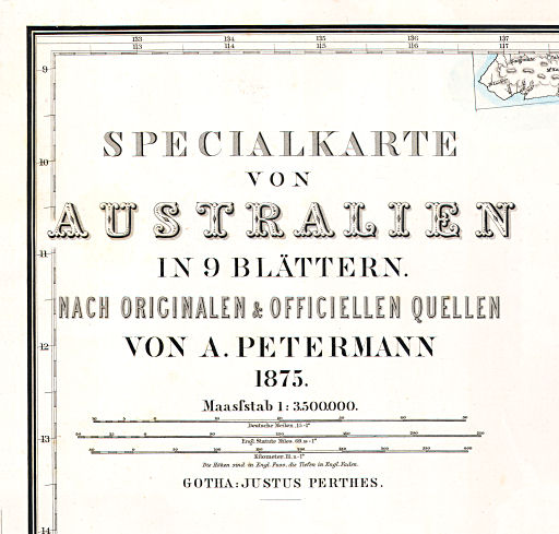 Petermann's Specialkarte von Australien (1875)
Titel op blad Nº 1 / Title on sheet Nº 1