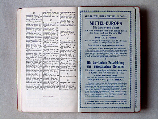 Perthes' Atlas antiquus (ca. 1908)
Register / Index