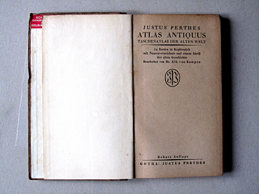 Perthes Atlas antiquus (ca. 1943)
Titelpagina (Duitse uitgave) / Title page (German version)