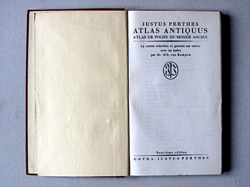 Perthes Atlas antiquus (ca. 1924)
Titelpagina (Franse uitgave) / Title page (French version)
