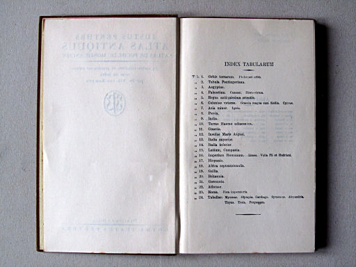 Perthes Atlas antiquus (ca. 1924)
Inhoudsopgave (Franse uitgave) / Table of contents (French version)
