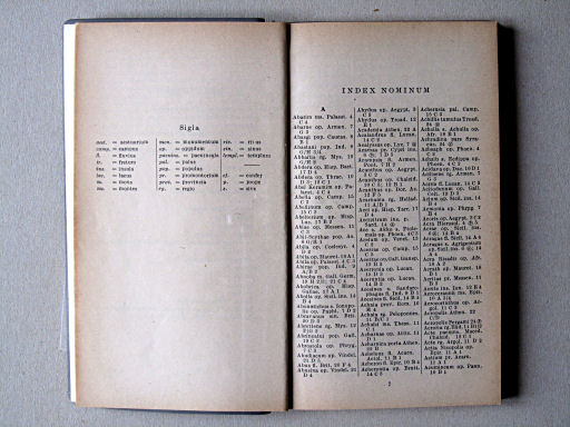 Haack, Die Welt der Antike (1958)
Sigla, index nominum / Afkortingen, register / Abbreviations, index