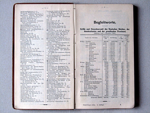 Perthes' Staatsbürger-Atlas (1904)
Register, begeleidende tekst / Index, accompanying text